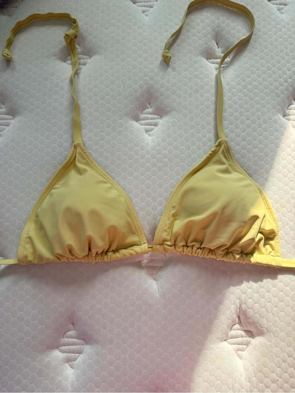 Joe Boxer Pale Yellow Triangle Bikini Top